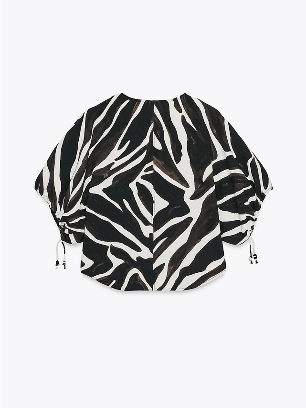 Zara Black & White Zebra-Print Wide-Leg two Piece Set - Picture 2 of 13